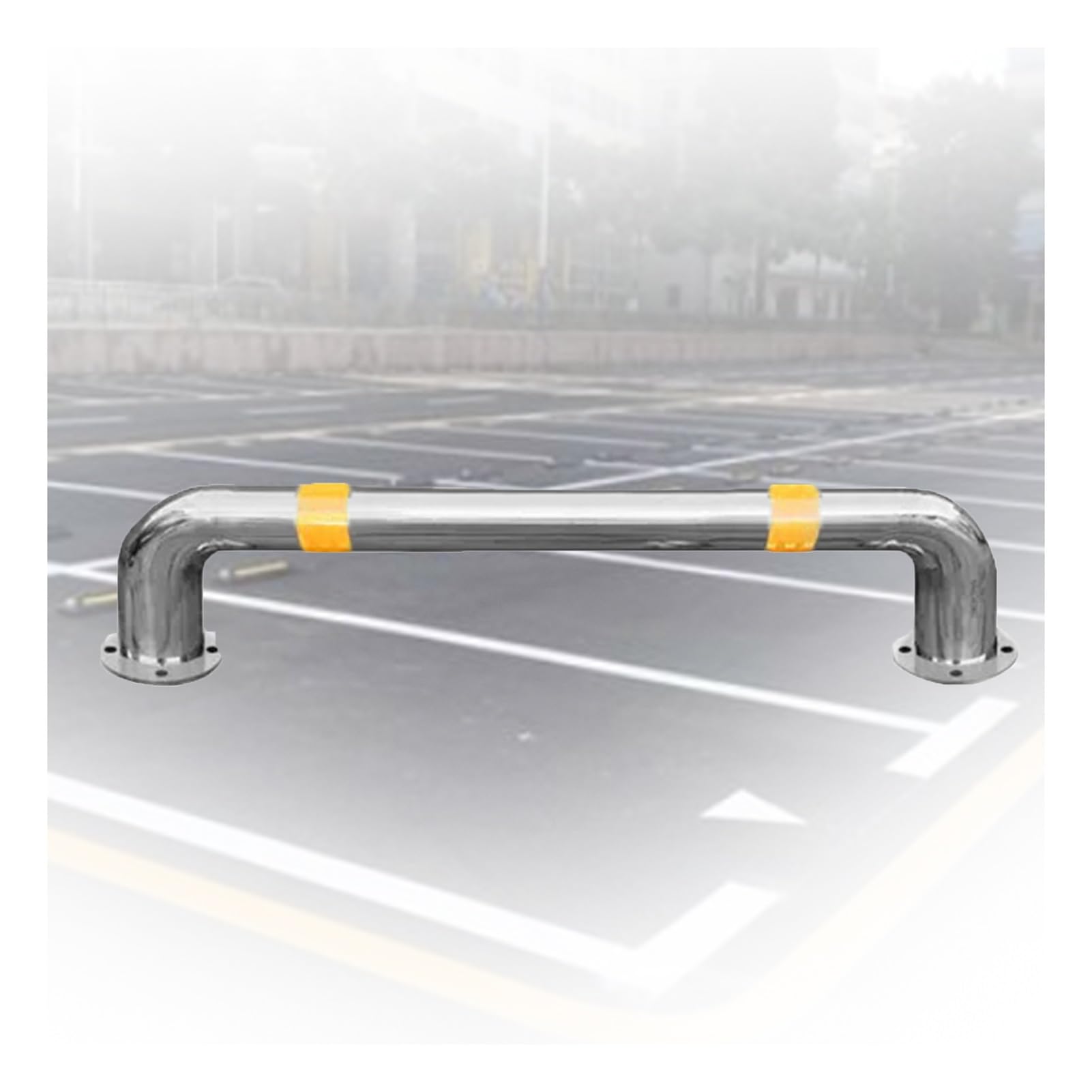 GTHTUHFD U Shape Security Bollards,U Shaped Garage Security Posts Parking Space Blocker, Traffic Warning Posts Isolation Bollards, For Driveway Garage Parking Warehouse,100x30cm