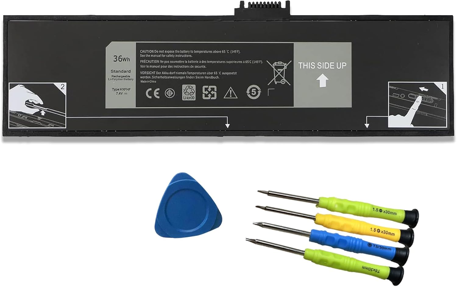 HXFHF Laptop Battery Replacement for Dell Venue 11 Pro 7139 7310 T07G T07G001 i3-4020Y i3-4030Y i5-4300Y i5-4210Y Series Notebook VJF0X VT26R XNY66 451-BBGR 451-12170 0VT26R 7.4V 36Wh