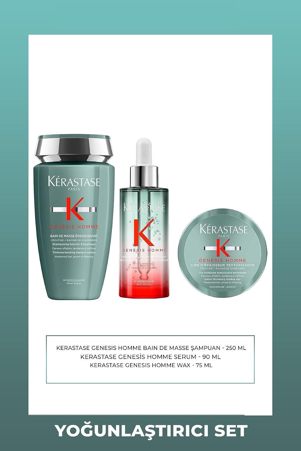 Kérastase Genesis Homme Erkek Saç Bakım Seti, Dökülme Karşıtı, 415 ml