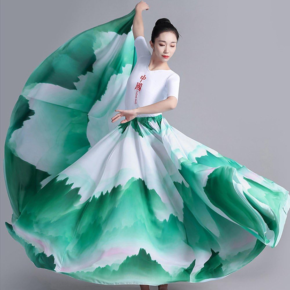 Falda De Baile De 720 Grados, Estilo Antiguo, De Gasa con Vuelo Grande, Larga, para Ballet, Clásica, Flamenca Y Española, para Salón De Baile.