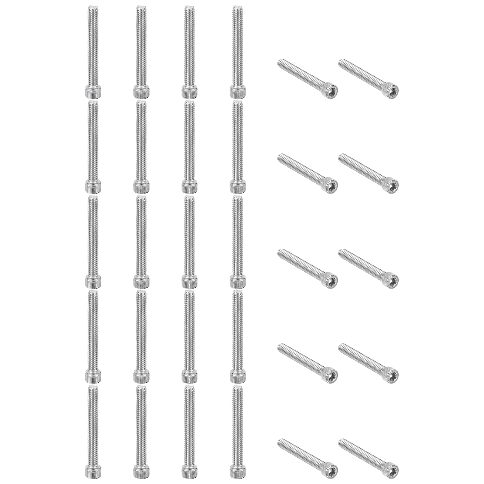 PATIKIL 1/4-20 x 2" Hex Socket Cap Head Screw Bolt, 30Pcs 304 Stainless Steel 18-8