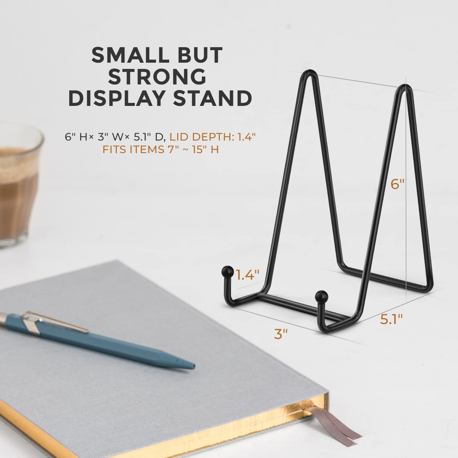 TR-LIFE 3 Pack 6 Inch Display Stands - Holder Stand for Picture, Decorative Plate, Platter, Plaque, Book, Photo Easel 1