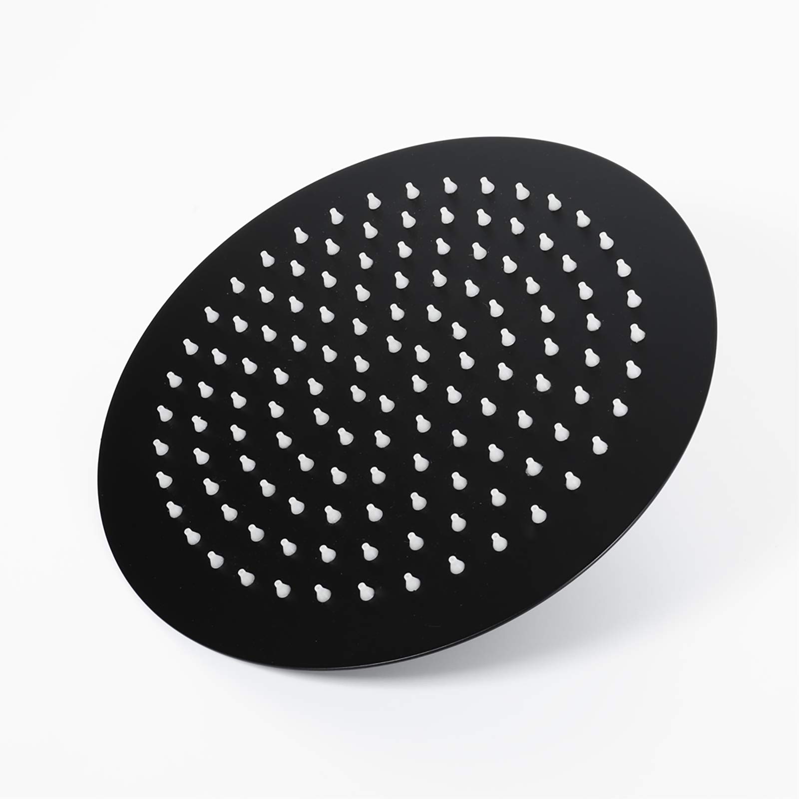 Alcachofa de Ducha, 10 Pulgadas Ronda Alcachofas Fijas para Ducha de Alta Presión 304 Acero Inoxidable Ultra Delgado Negro Rociador Ducha Efecto Lluvia