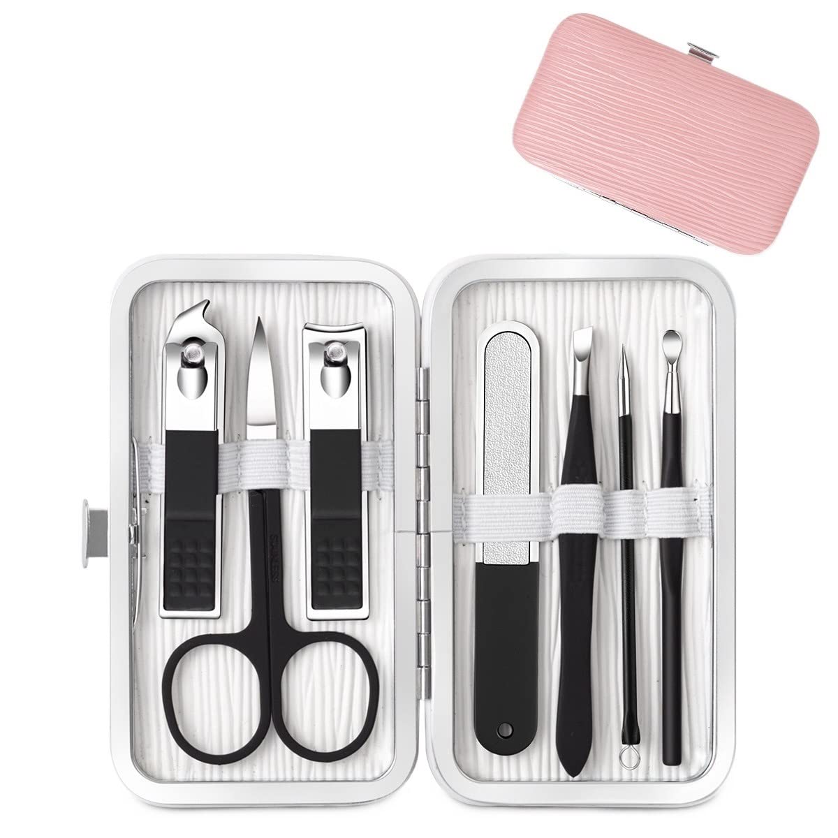 Coupe-ongles en acier inoxydable rose de haute qualité pour manucure soignée