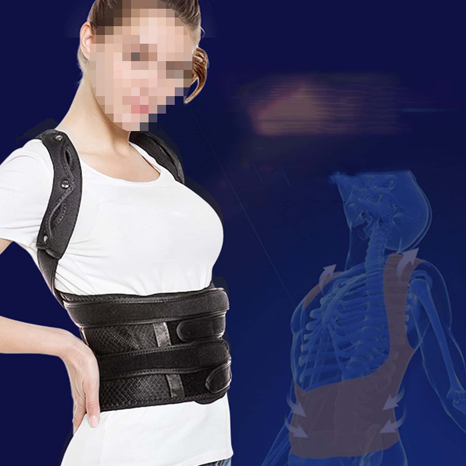 Regulowana Korektor postawy Brace Hunchback Pasek korekty Powrót Powrót do kręgosłupa Support Supposs Kyphoza Korektor Łatwy do noszenia dla dorosłych,L