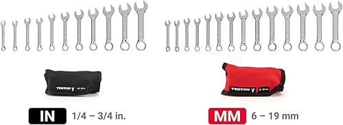 Miniatura 2 de TEKTON WCB94403 - Juego de llaves combinadas con bolsas, 25 piezas (14-34 pulgadas, 0.236-0.748 in)