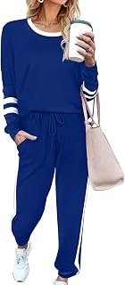 Lounge Sets for Women 2 Piece Sets Fall Casual Travel Outfits Sweatshirts Pajamas Set Matching Clothing
