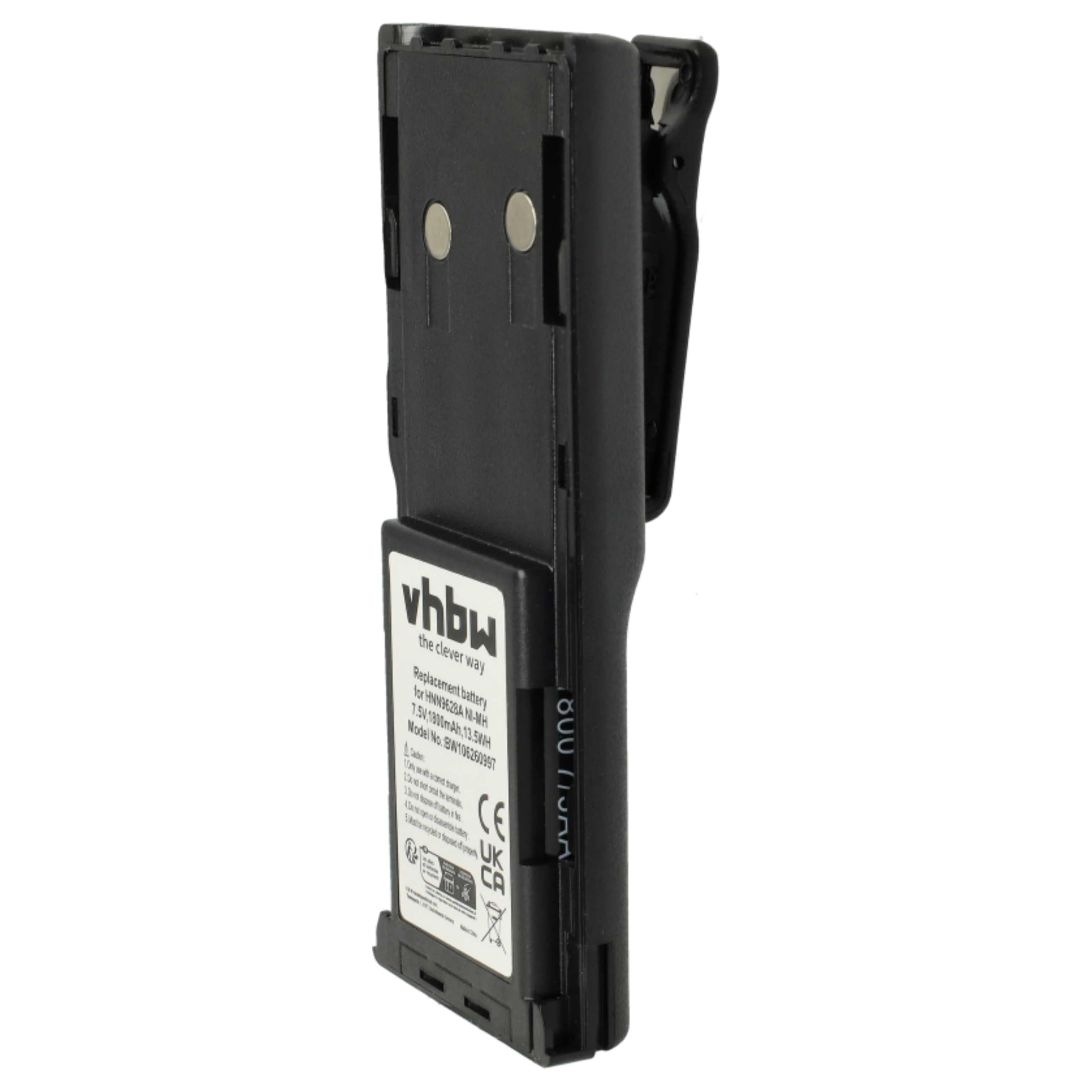 vhbw 2x Battery compatible with Motorola CP450, GP300, GP308, CP450LS, CP250 Radio, Walkie-Talkie (1800 mAh, 7.5 V, NiMH) + Belt Clip — view 8