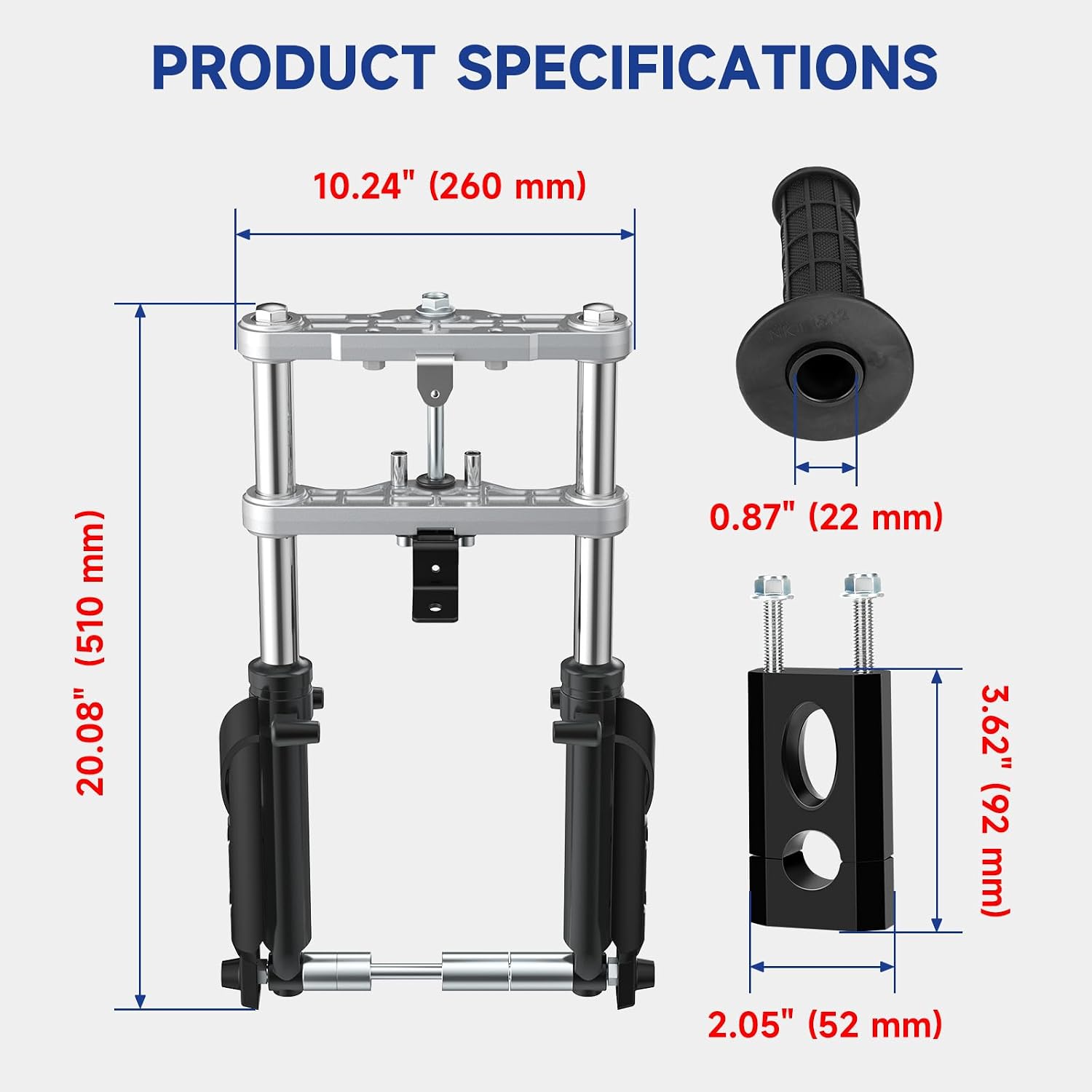 Mini Bike Front Forks Suspension Kit Compatible with GMB100 Coleman CT100U Monster Mega Moto MMB80 MMB105 Motovox MBX10 MBX11 Baja DB30 Trailmaster Storm 200 Parts Throttle Cable Assembly
