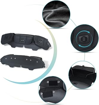 FOVPLUE Windshield Bag, Three-Pocket Batwing Fairing Pouch for Harley Electra Glide Street Glide Trike FLHTCU/I FLHTCUTG FLH FLHX/I FLHTK FLHT/I FLHTC/I FLHTC 1996-2013, Black