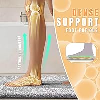 Vista 2 de Yimobra Alfombra de baño larga antideslizante, lavable, suave y absorbente, alfombra de baño de microfibra de doble tono con respaldo de goma