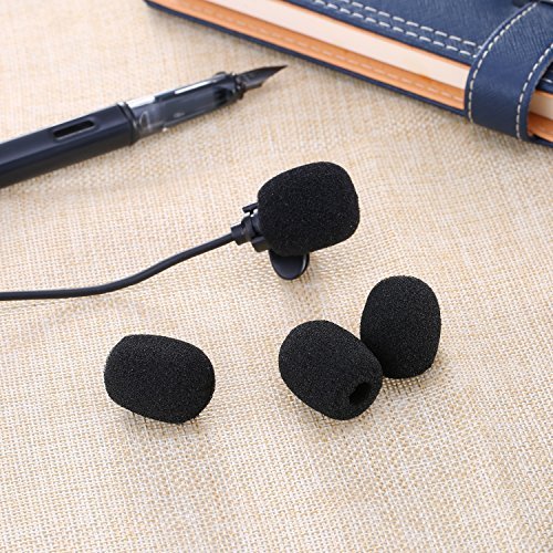 Eboot 5 Pack Mini-Size Lapel Headset Microphone Windscreen, Black #TOP1