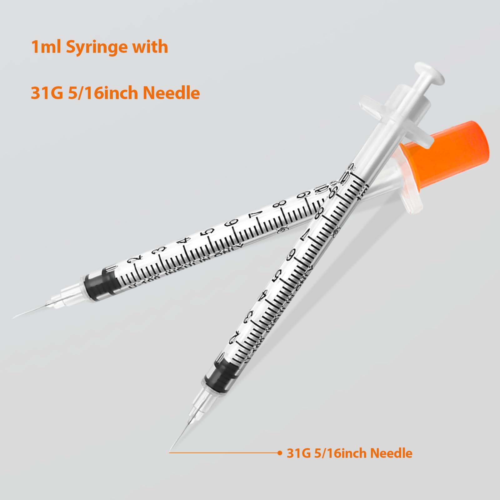 30 Pack U-100 1cc 31 Gauge 5/16 Inch Syringes with Needle — Amazon image 3