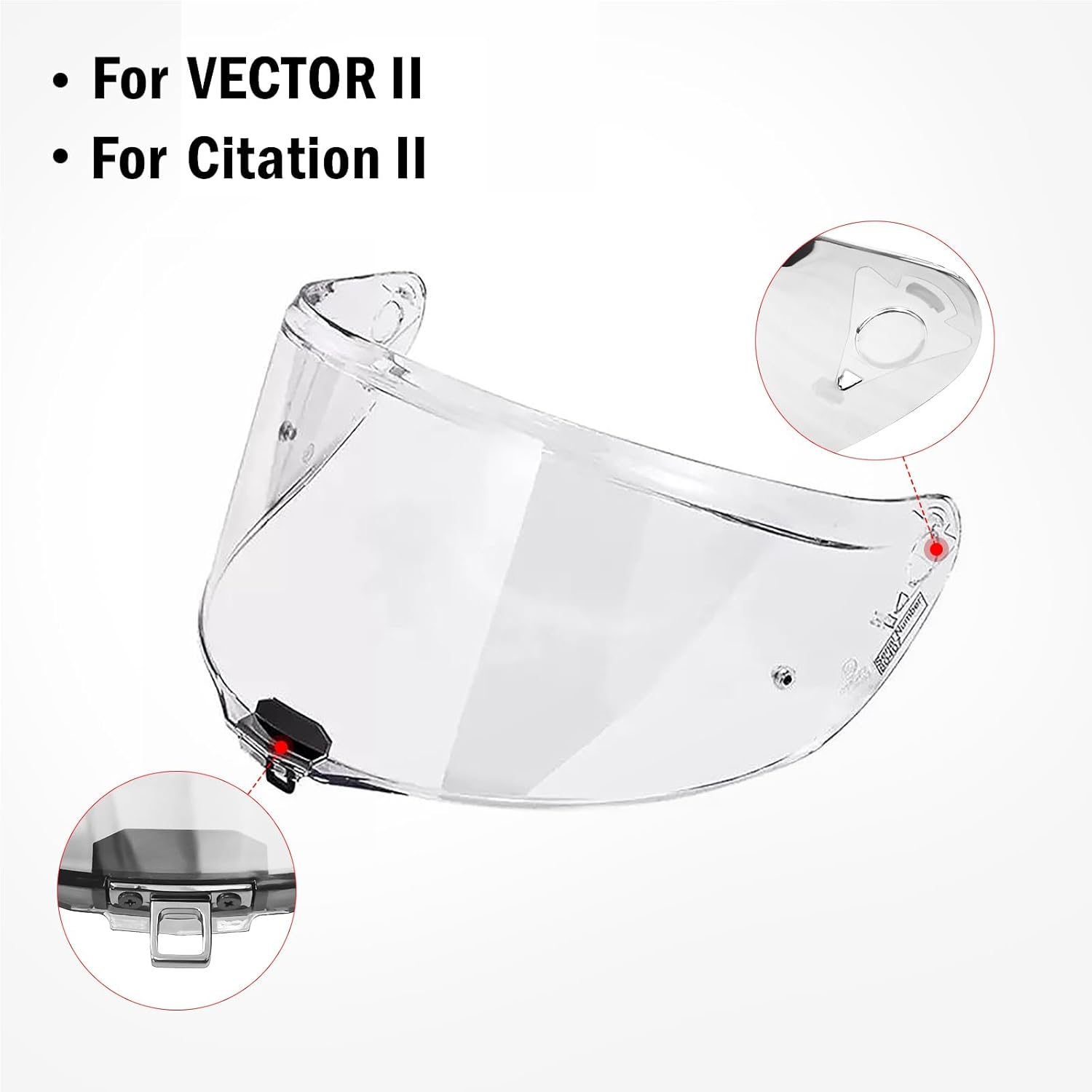 VECTOR II Helmet Visor Universal Outer Face Shield for Citation II Motorcycle Helmet Accessories (Clear)