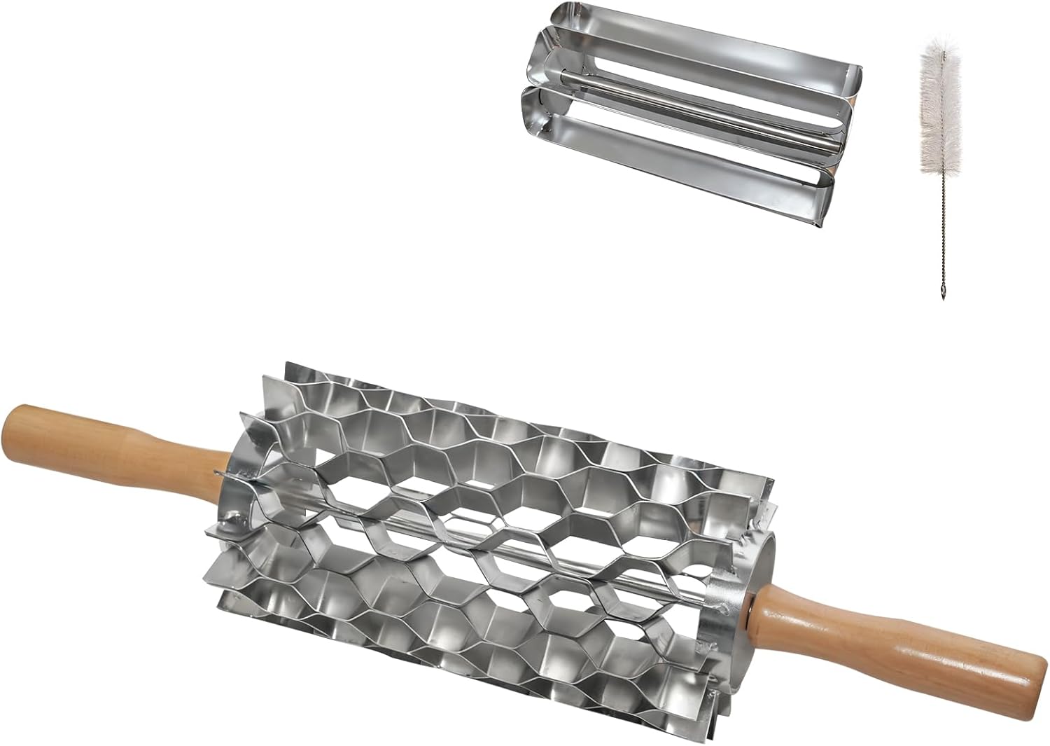 98-Hole Stainless Steel Doughnut Cutter, Replaceable Roller Blade, Doughnut Hole Cutter Each Rotation Can Cut 98 Pieces of Dough