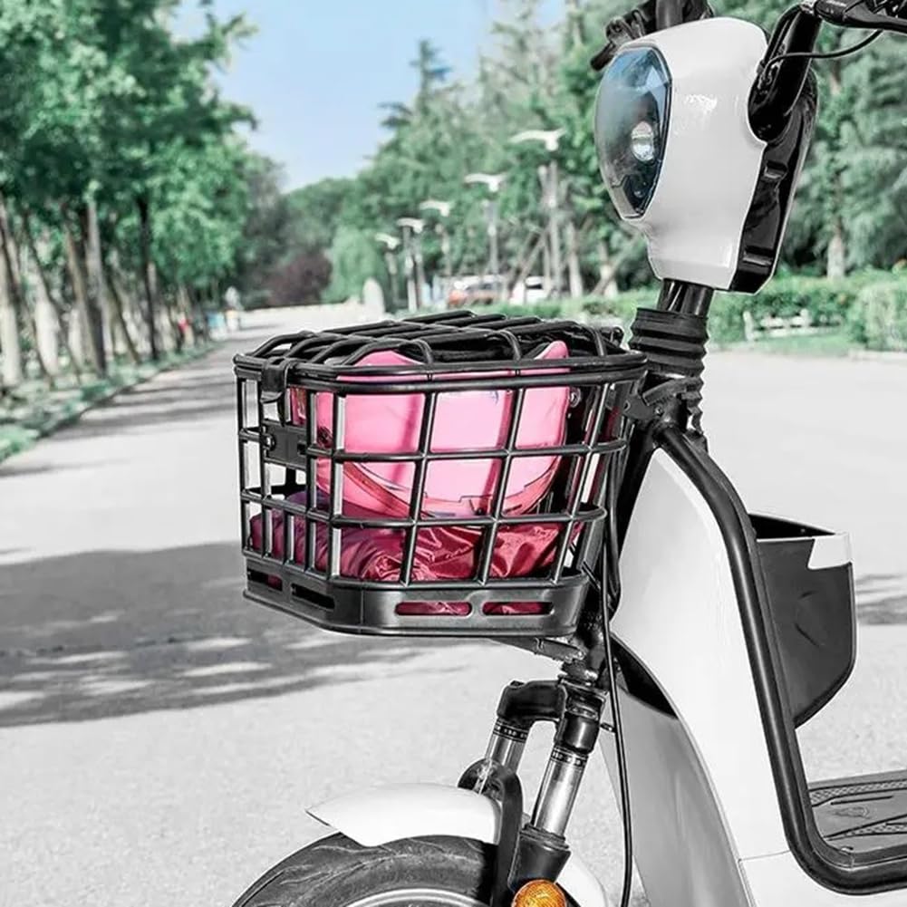 Panier avant de vélo de grande capacité anti-extrusion en polypropylène amovible avec couvercle pour vélo électrique