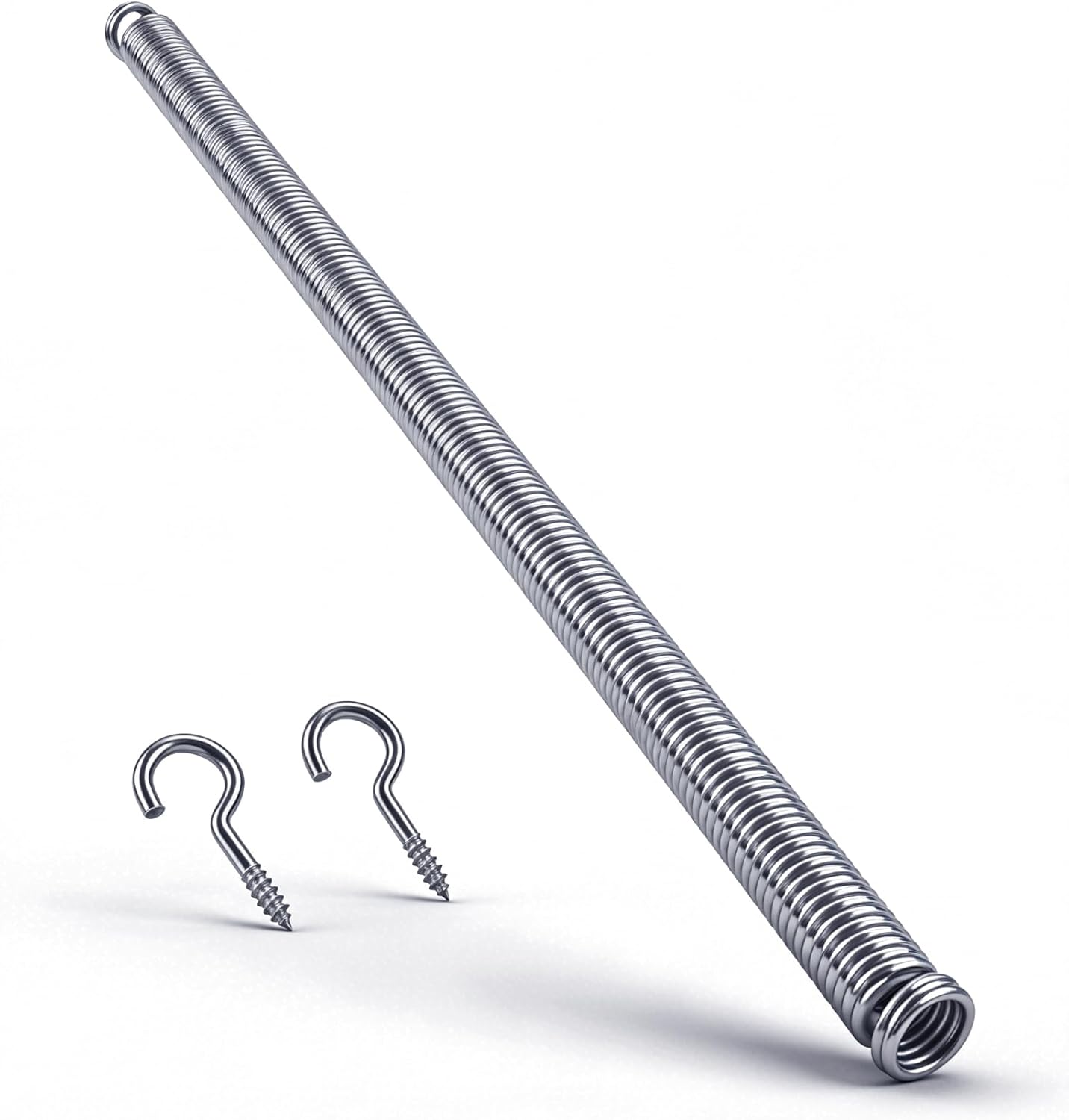 V6 Door Spring for Screen Door 16" x 1/2", Galvanized Steel Screen Door Closure Spring with 2 Hooks, Automatic Closing, Easy Install, Fits for Lightweight Storm Doors, Sliding Screen Doors
