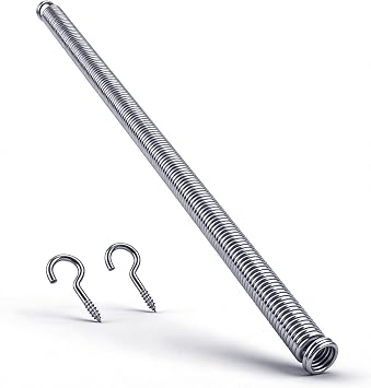 V6 Door Spring for Screen Door 16" x 1/2" for Lightweight Storm Doors | for Sliding Screen Doors,Galvanized Steel Screen Door Closure Spring with 2 Hooks, Automatic Closing, Easy Install