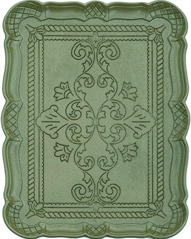 WAYUTO Serving Tray Vintage Platter for Tea Coffee Bar Rustic Decorative Plates for Party Breakfast Bed Lunch Dinner Fruit Dessert Appetizers Patio Coffee Table Vintage Green