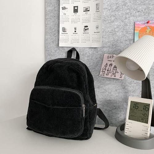 GGOOB Small Backpack for Women - Cute Mini Aesthetic Tiny Corduroy Bookbag