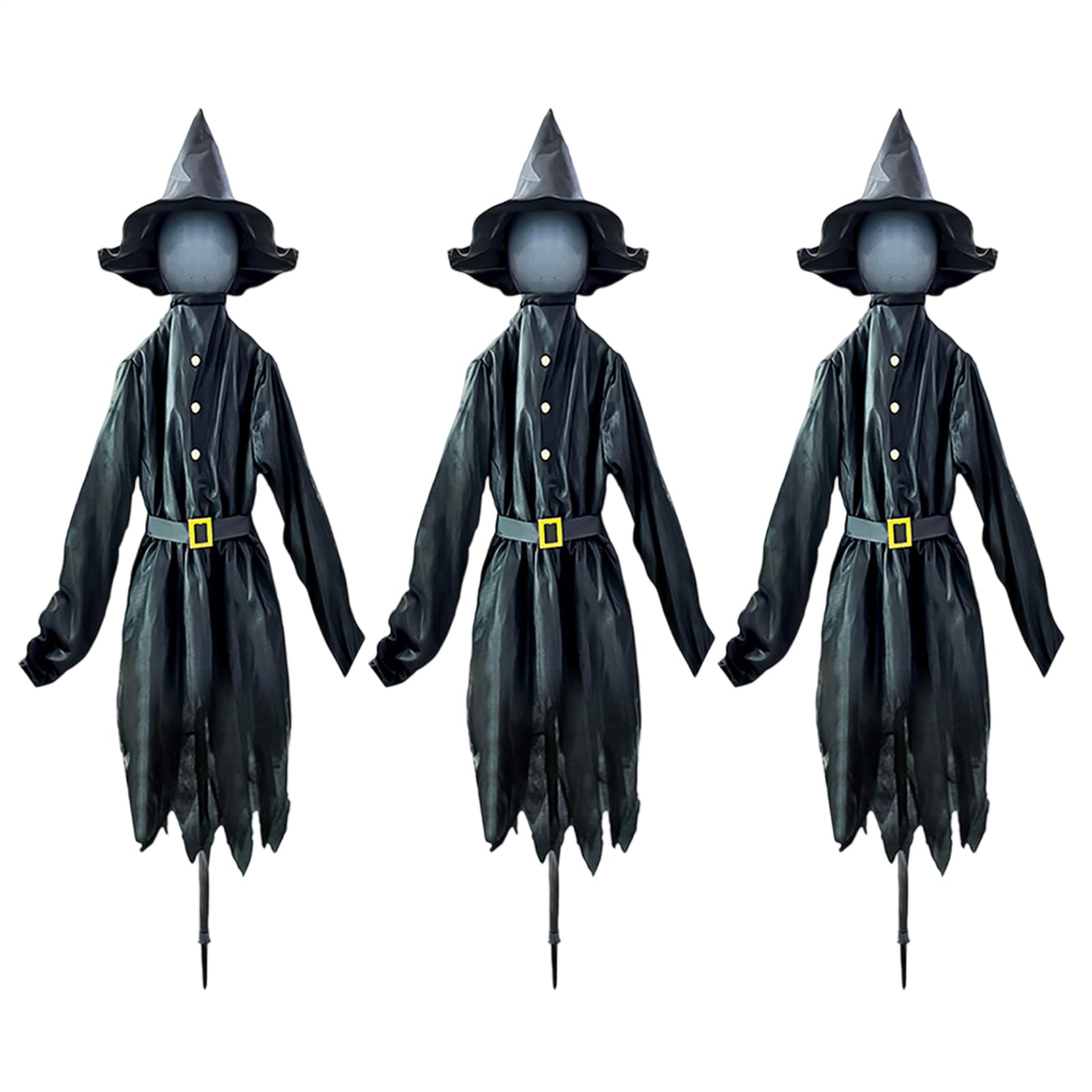 Dekoracje Zewnętrzne Na Halloween Dekoracje Wiedźmy Z Oświetlaną Twarzą | Przerażający Pal Z Diodami Świecąca Twarz 150 Cm Na Ścieżkę Taras Nawiedzony Dom