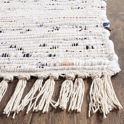 Tapete Boho Cuadrado de Algodón 8' Ivory y Multicolor miniatura 3