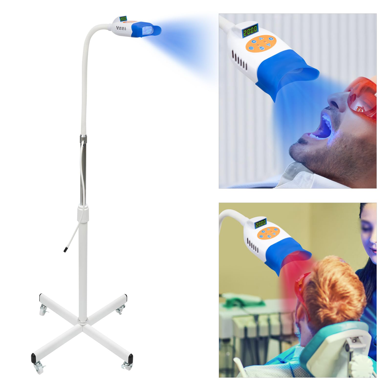 Zahnbleaching Gerät LED, Bleaching Zähne, Sterilisationstemperatur von 134 °C, Zahnaufhellung Accelerator mit zwei Mundschienen für den Einsatz in Zahnarztpraxen, Krankenhäusern und Schönheitssalons