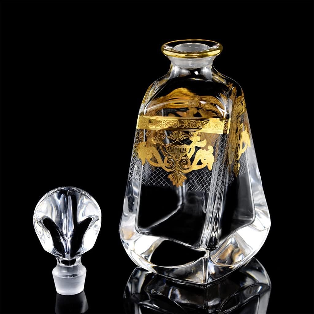 Home Real Gold Flower Paper Wine Set Retro Crystal Glass Wine Cabinet Decoration Business Gift