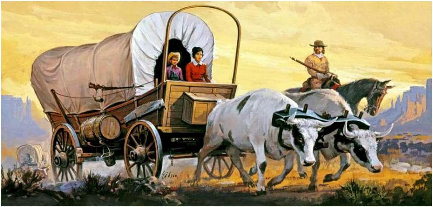 Glencoe Covered Wagon Prairie Schooner Plastic Model Kit 1:48 Scale