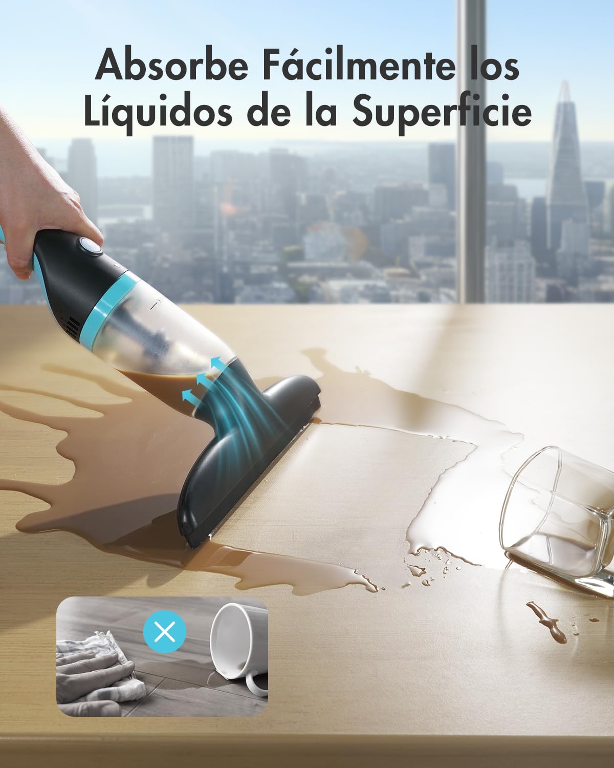 iDOO Limpiadora de Cristales, Limpiacristales Electrico, Autonomía de Batería: 40 min, Tanque Transparente 360ML, Pulverizador y Paño Microfibra, IPX4 Resistente al Agua, para Ventanas, Baño