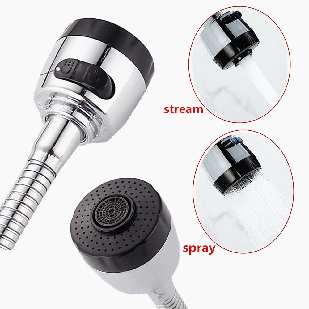 Kitchen Single Cold Water Sink Faucet 360° Rotatable Tap Swivel Aerator Only Cold Water Flexible Bendable with Sprayer - Image 5