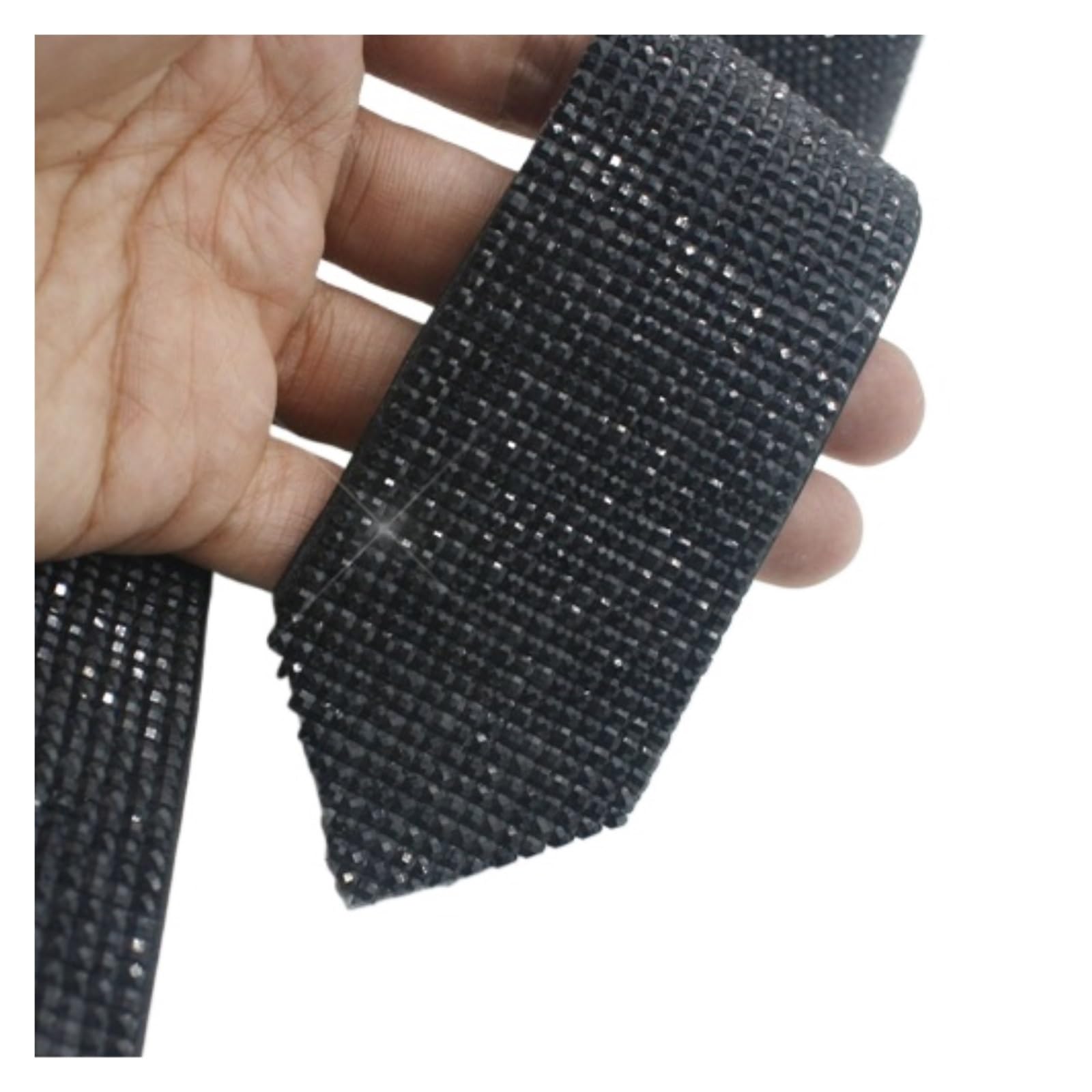Glitzer Strass-Krawatte Schwarze Laser-Kristall-Strass-Krawatte