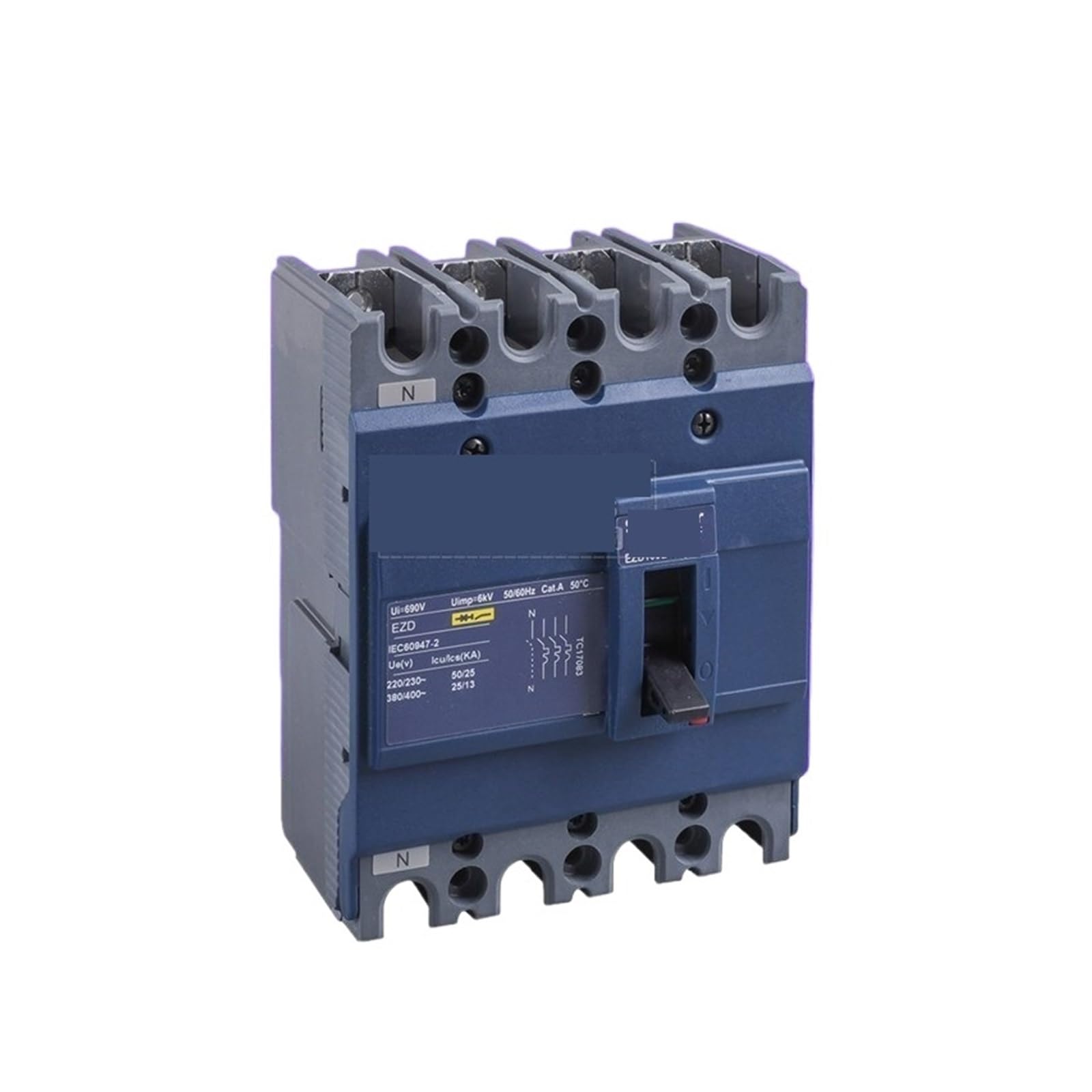 Disjoncteur boîtier moulé EZD100M4100N évite les surcharges réseau 4P 100A 35KA