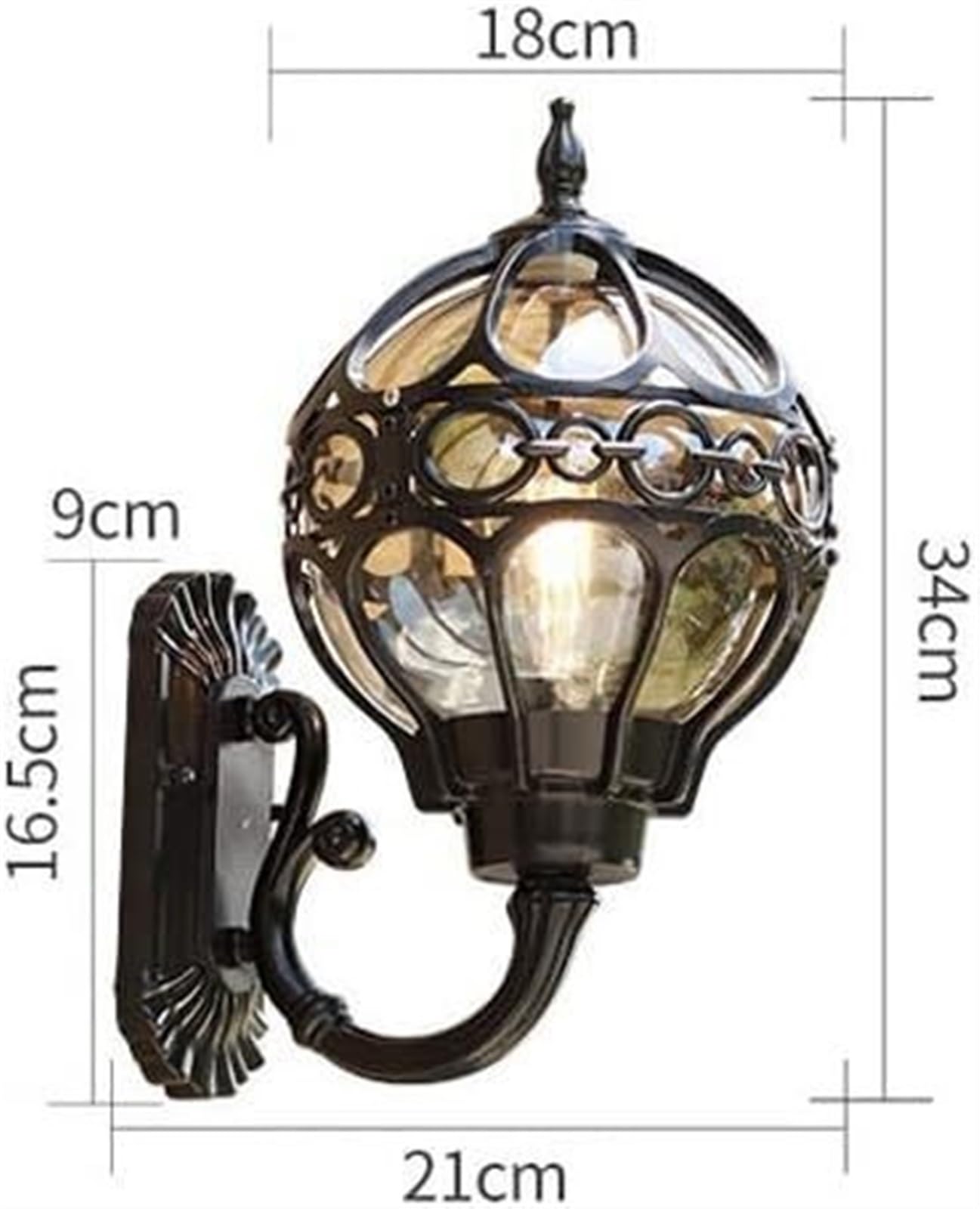 Applique Murale d'extérieur Vintage, Lanterne de Jardin, Applique Murale extérieure, Lampes murales étanches, Appliques murales rustiques, luminaire E27, Lampes de Porche pour Garage, terrasse, b