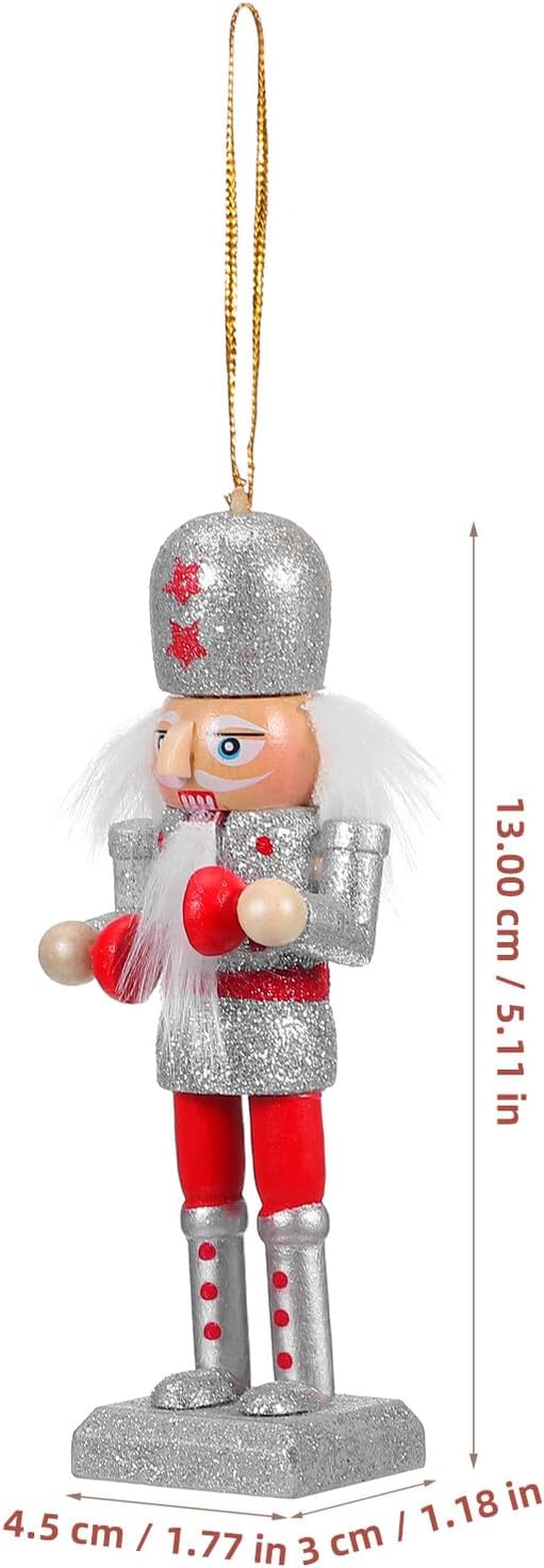 10pcs 13cm Wooden Christmas Nutcracker Figurines Set, Classic Soldier Nutcracker Decorations for Holiday Home and Xmas Scene Layout