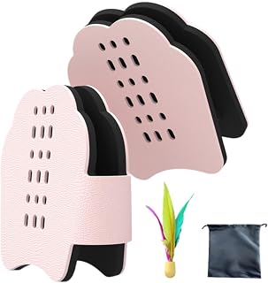 Badminton Hand Rackets Set Badminton Paddles Shuttlecock Wearable Rackets EVA Material Breathable with Storage Pouch Suitable for Parent