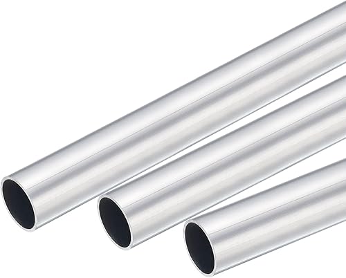 uxcell 6063 Tubo redondo de aluminio 0.787 in OD 0.693 in Diámetro interior 11.811 in Longitud Tubería 3 PC