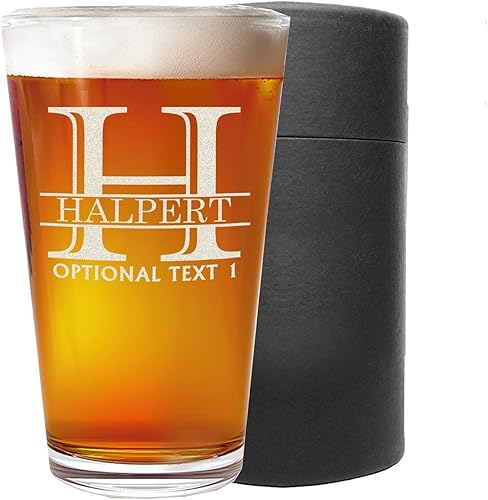 Vaso de pinta grabado personalizado de 16 onzas – Regalos de cerveza, vasos grabados personalizados, regalo de jubilación personalizado para