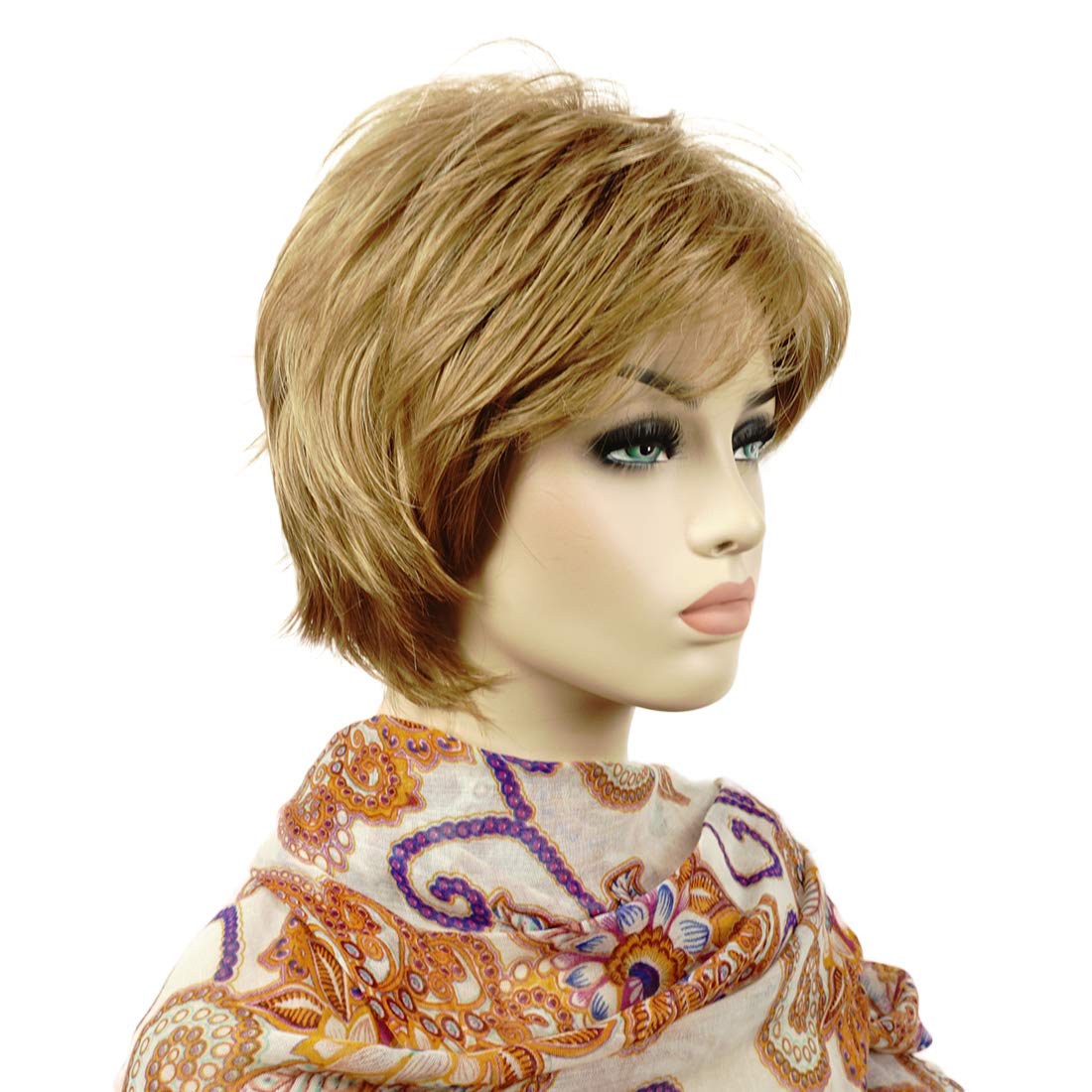 Lydell Short Layered Shaggy Full Synthetic Wigs (Light Stawberry Blonde), 8" - Image 2