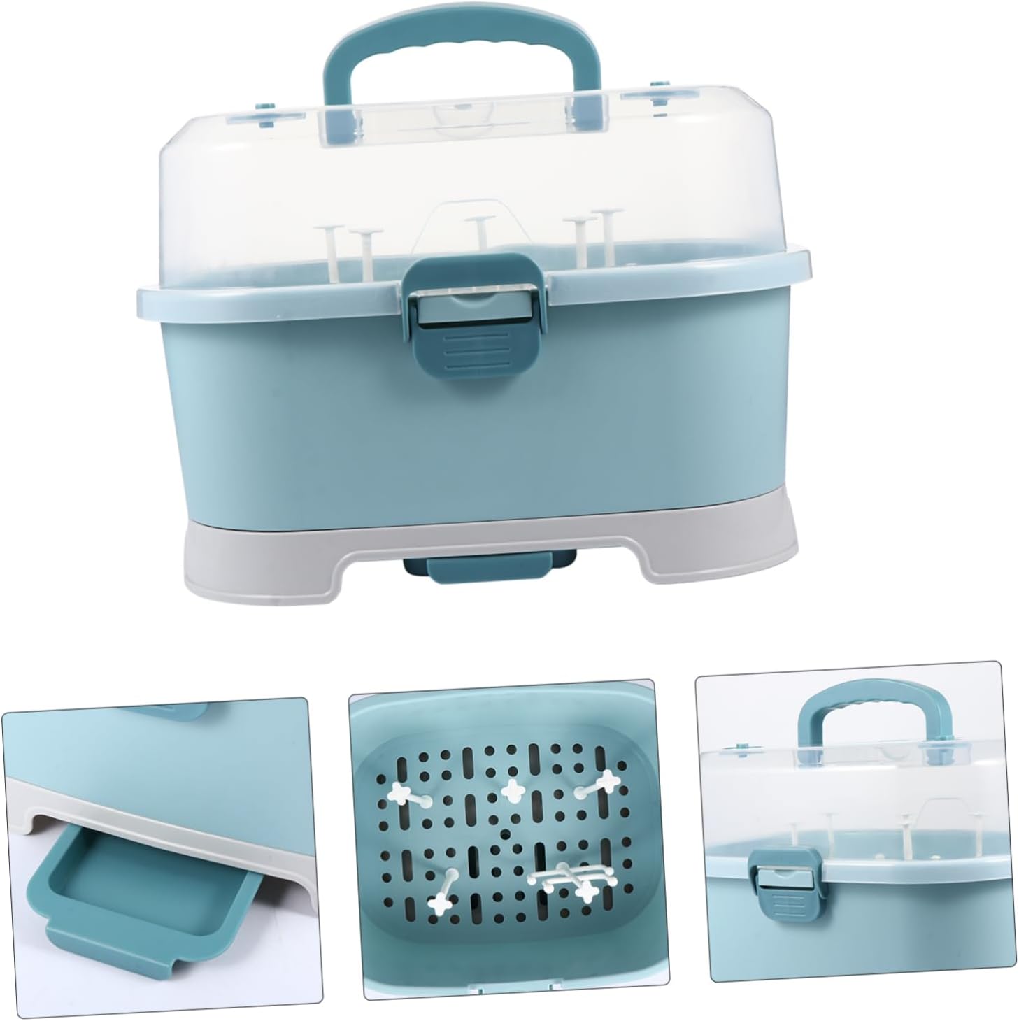 YARNOW Large Baby Organizer Case Lid Portable Milk Storage Box for Supplies Drying Rack Container for Baby Care