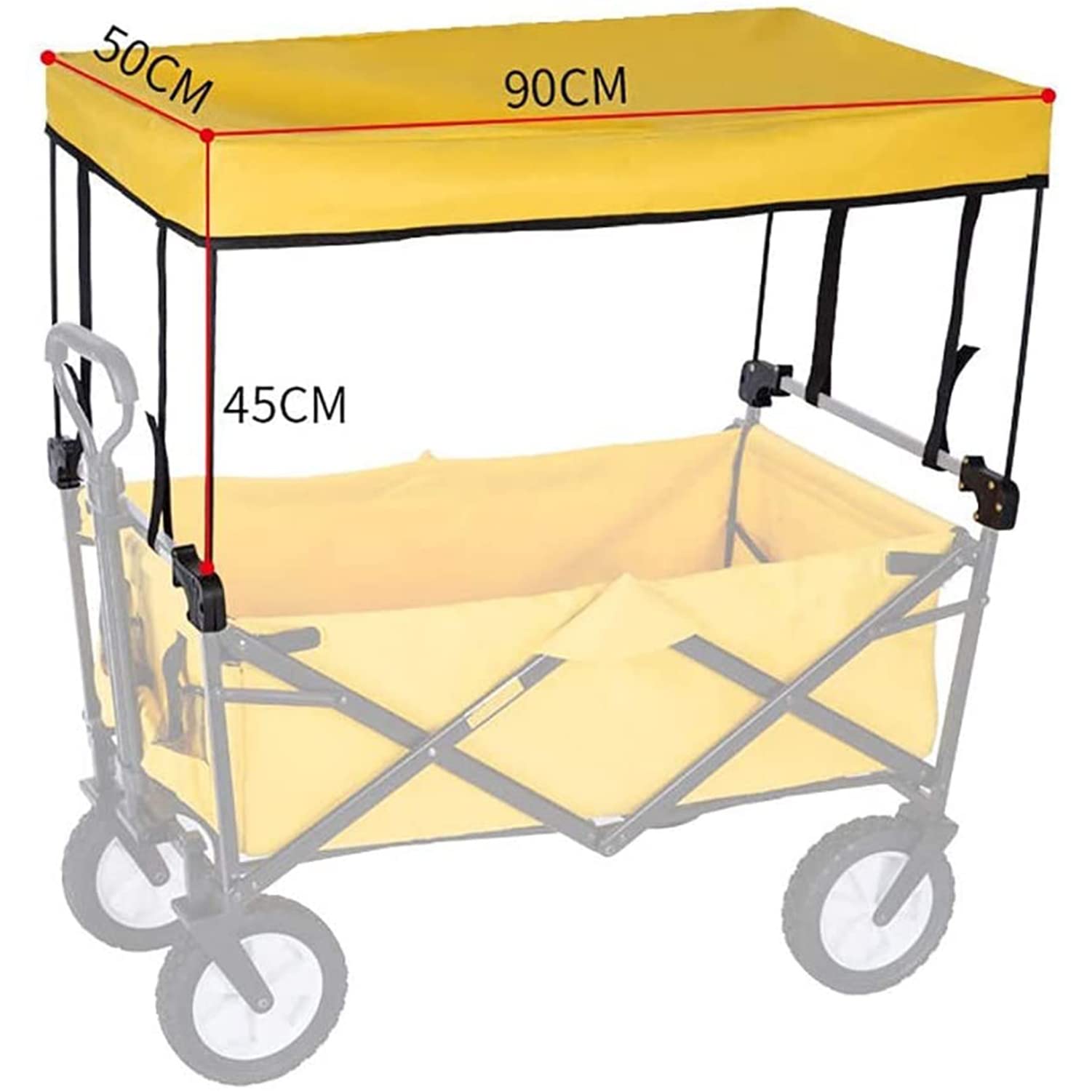 Toldo plegable para carrito – Accesorio de techo portátil para carritos plegables – Protección UV y diseño impermeable para uso en exteriores