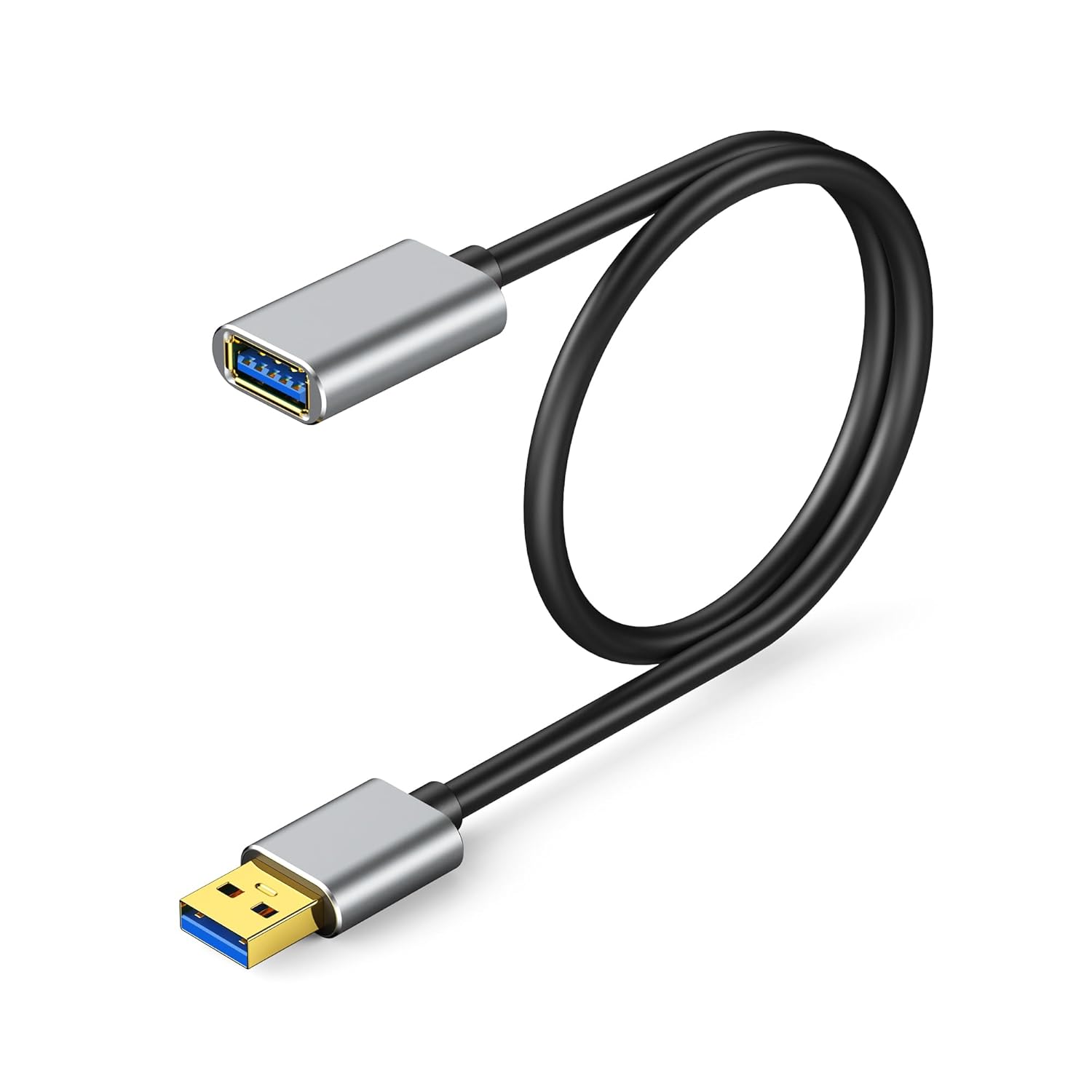 USB 3.0 Extension Cable USB Extender Male A to Female A 5GBps High-Speed Data Transfer Metal interface Compatible with PlayStations,Xboxes,Flash drives,Keyboards,Printers,Cameras and more(1.6ft)