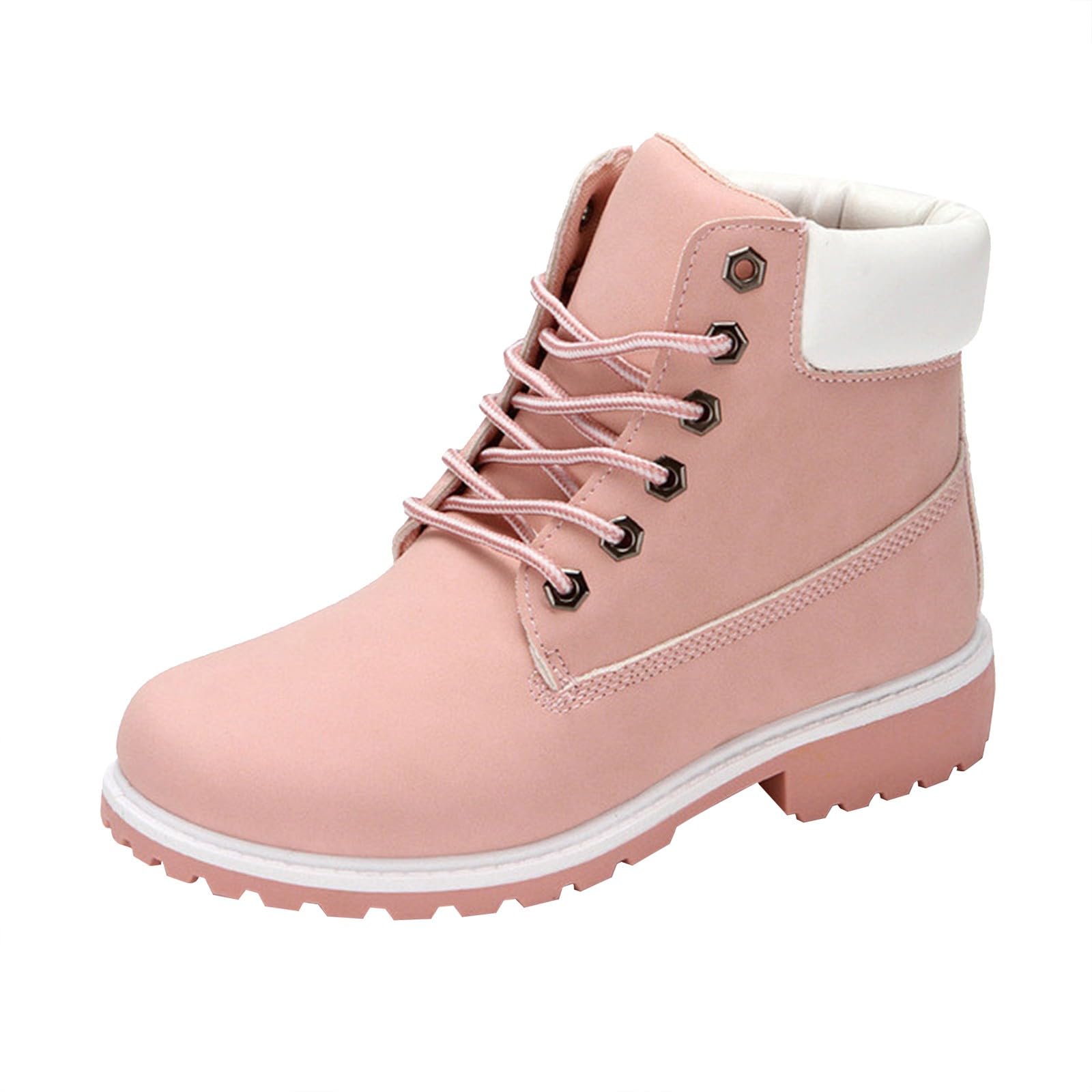Bottines plates pour femme - Bottes de neige - Bottes de neige - Antidérapantes - Bottes à lacets pour femme - Automne et hiver - Confortables - Bottes d'hiver à lacets
