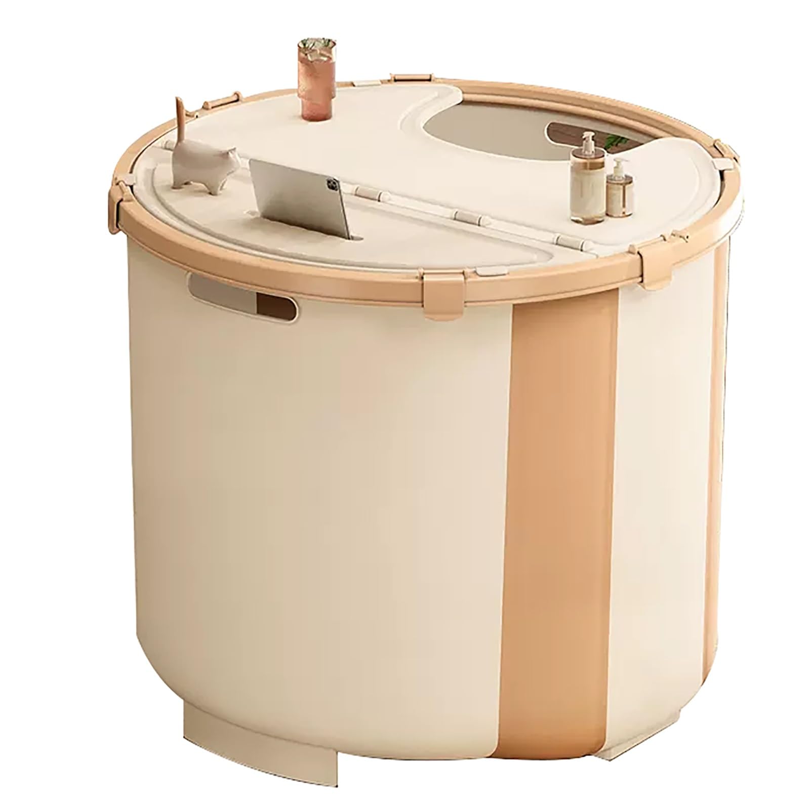 Baignoire pliable adulte portable grand format avec couvercle et siège de bain