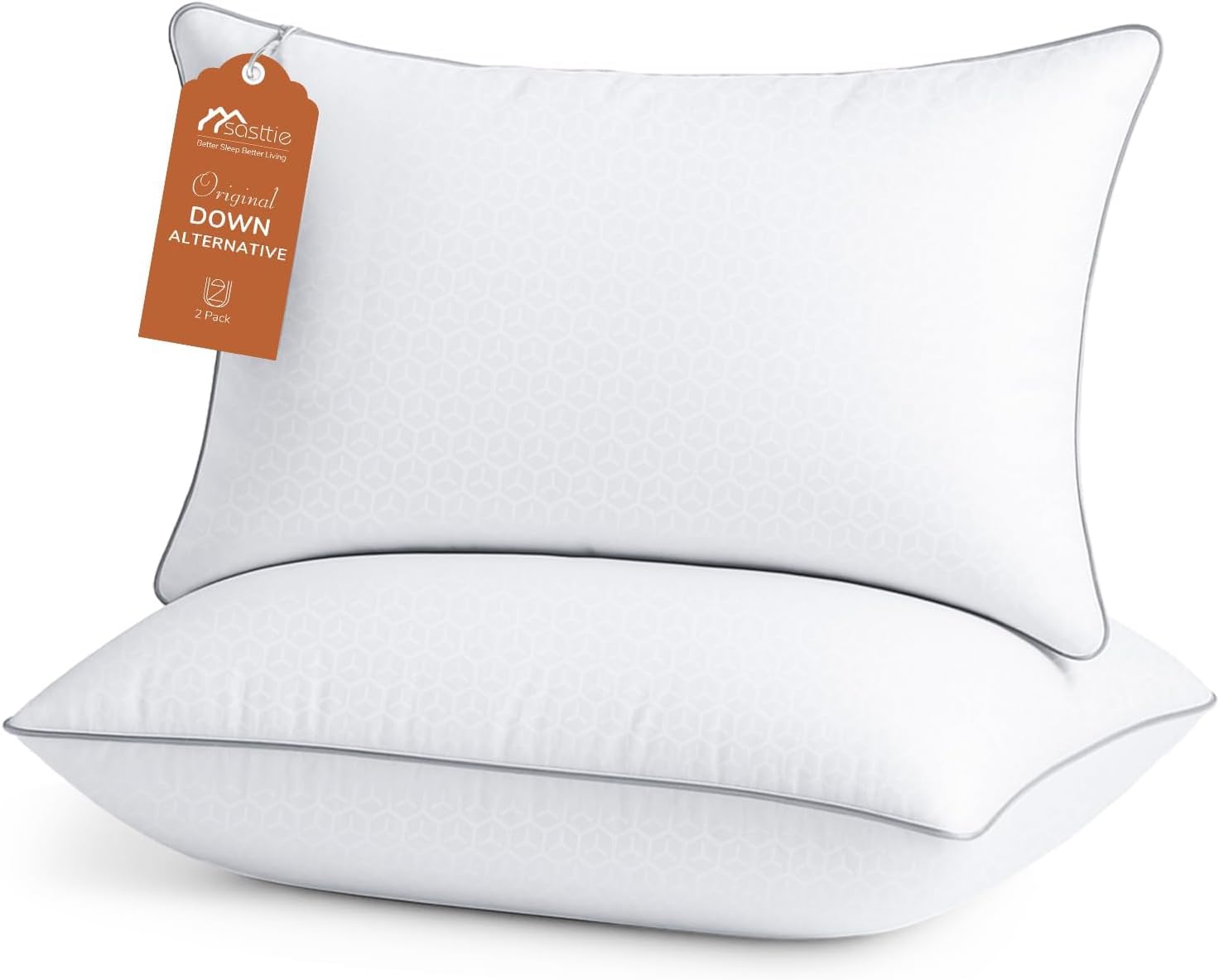 Sasttie Firm Pillows, Queen, 2-pack