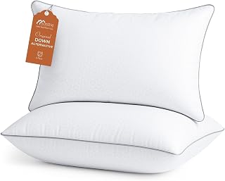 Sasttie Queen Size Bed Pillows Set of 2 - OEKO-TEX Certified Down Alternative for Side, Back & Stomach Sleepers, Plush Hotel Quality, Machine Washable
