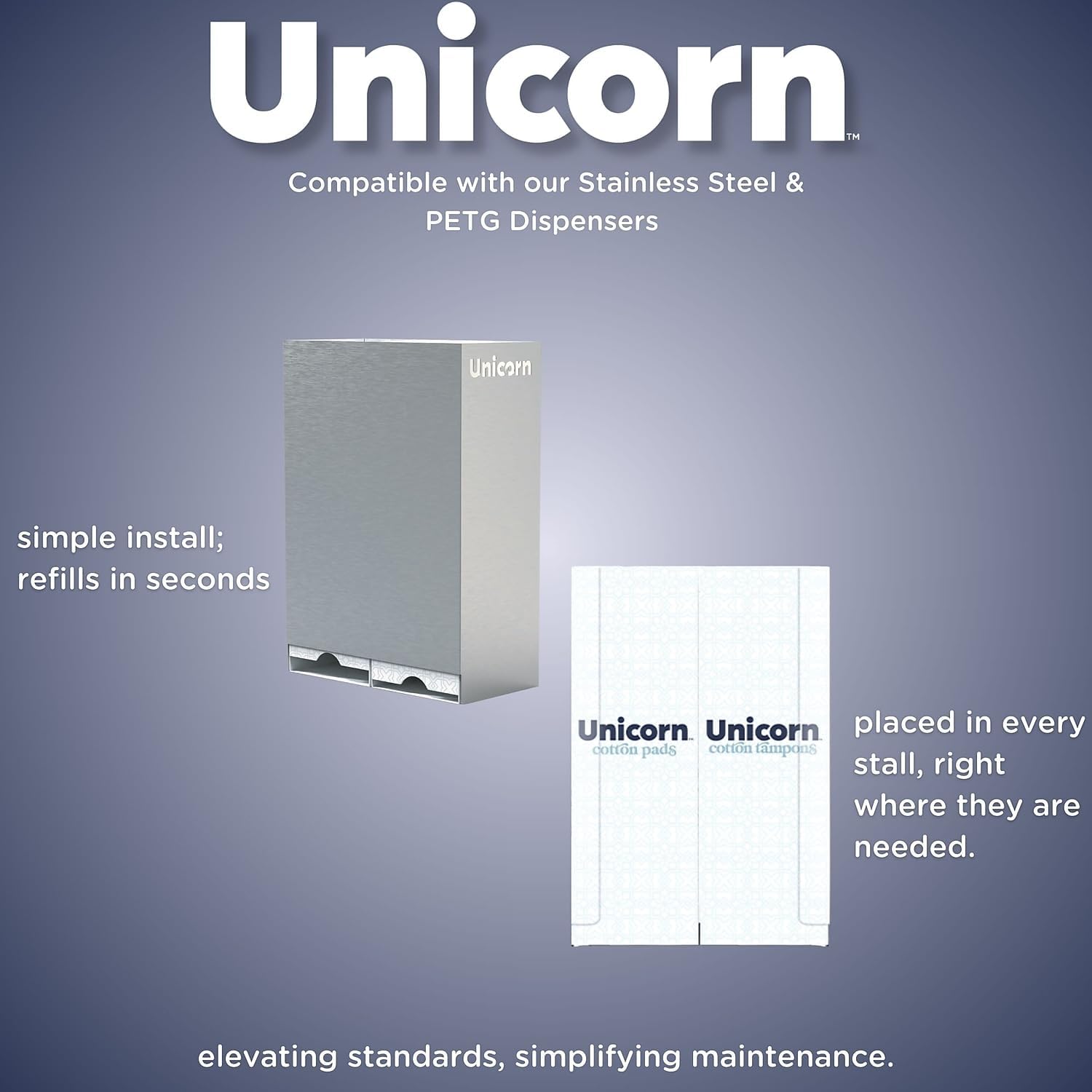 UNICORN Pads, Organic Plant-Based Cotton Covered Ultra Thin Pads with Wings (40 Count, Pack of 6)