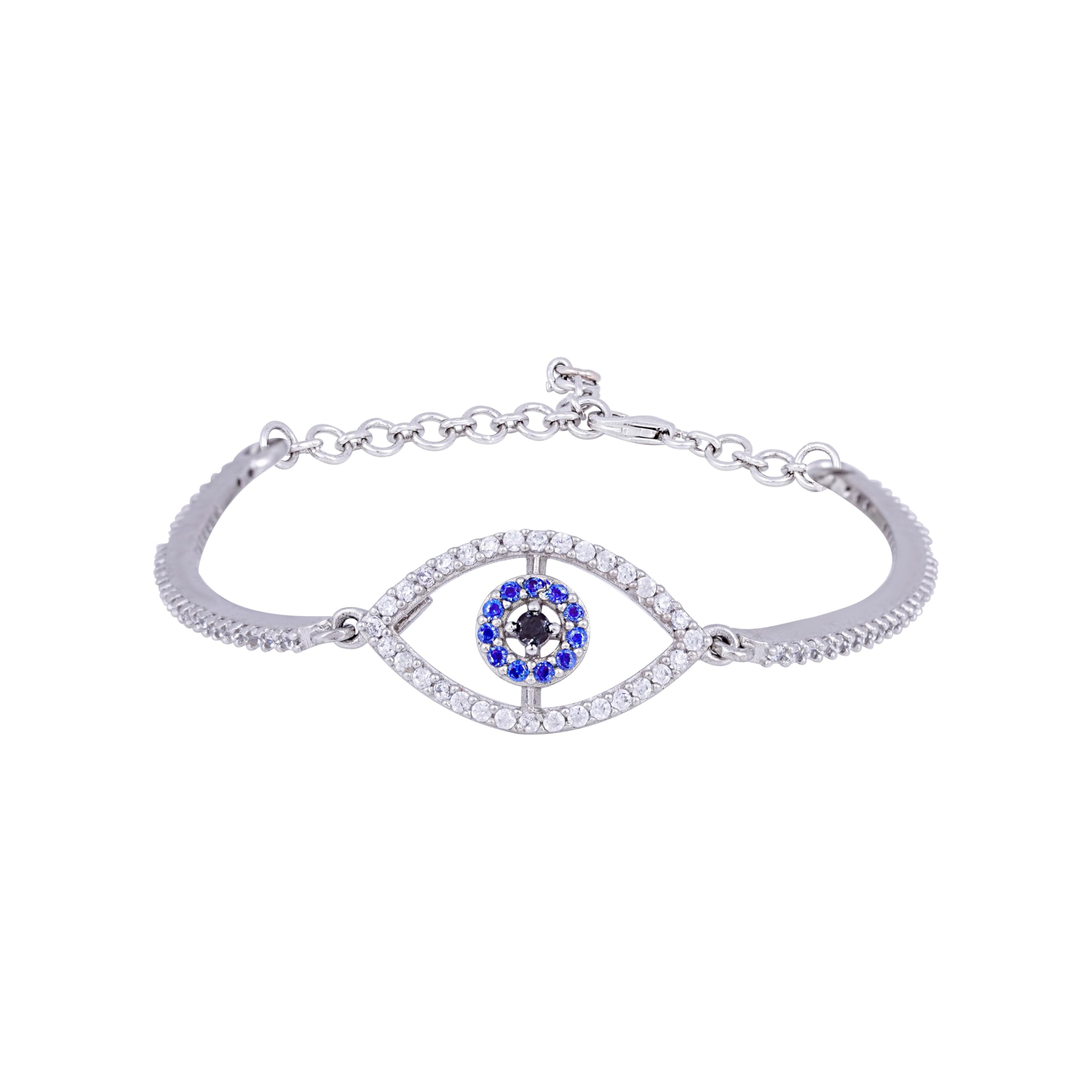 THE MARKETVILLA Pure 925 Silver Bracelet for Women - Evil Eye Bracelet for Woman, Adjustable Bracelets for Women Stylish (B01KOFYW2W) Amazon Price History, Amazon Price Tracker
