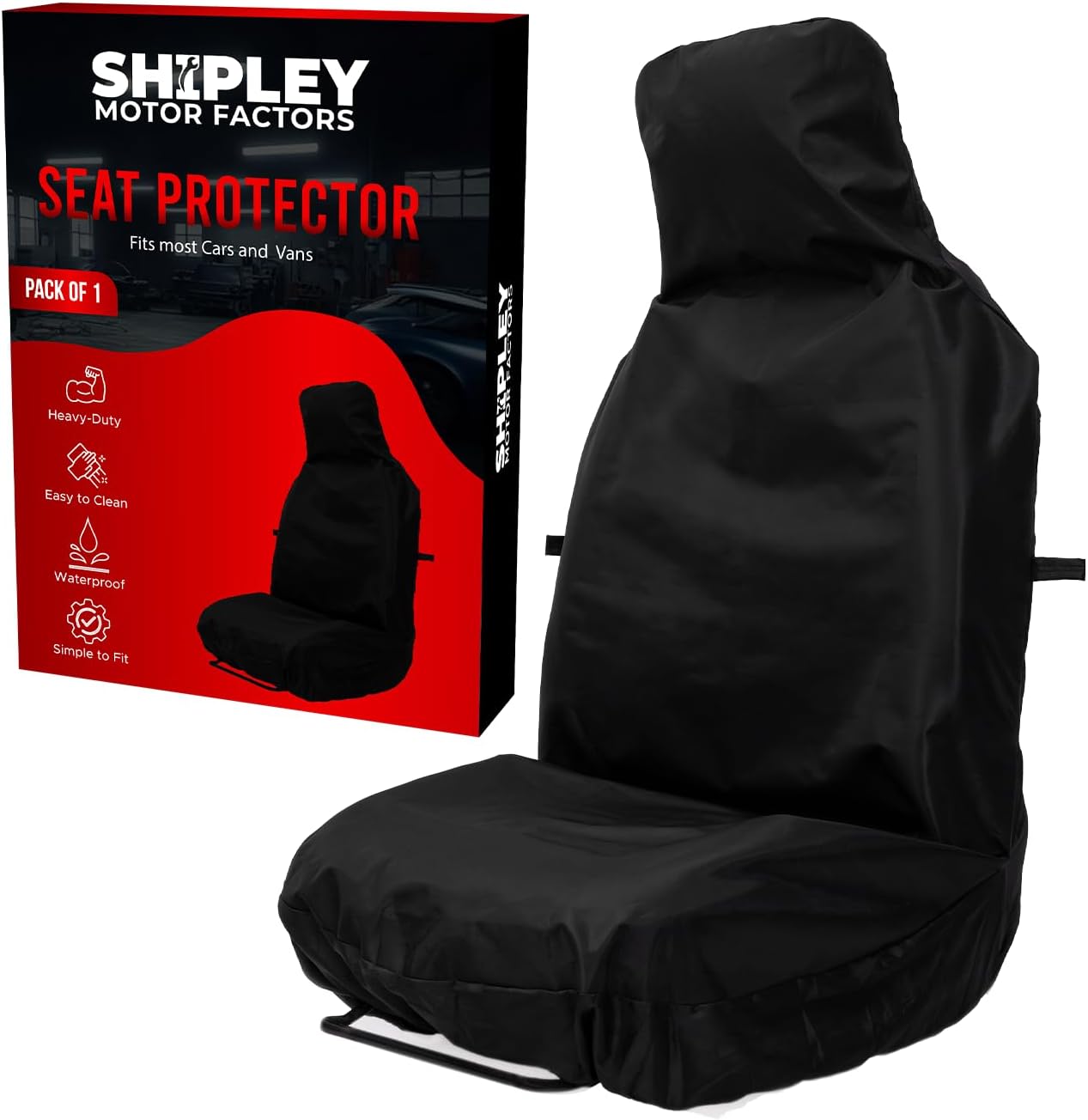 – Heavy Duty Waterproof Seat Covers for Front Seats - Oxford Fabric Bucket Seat Cover for Cars, Vans & SUVs - Side Airbag Compatible - Single
