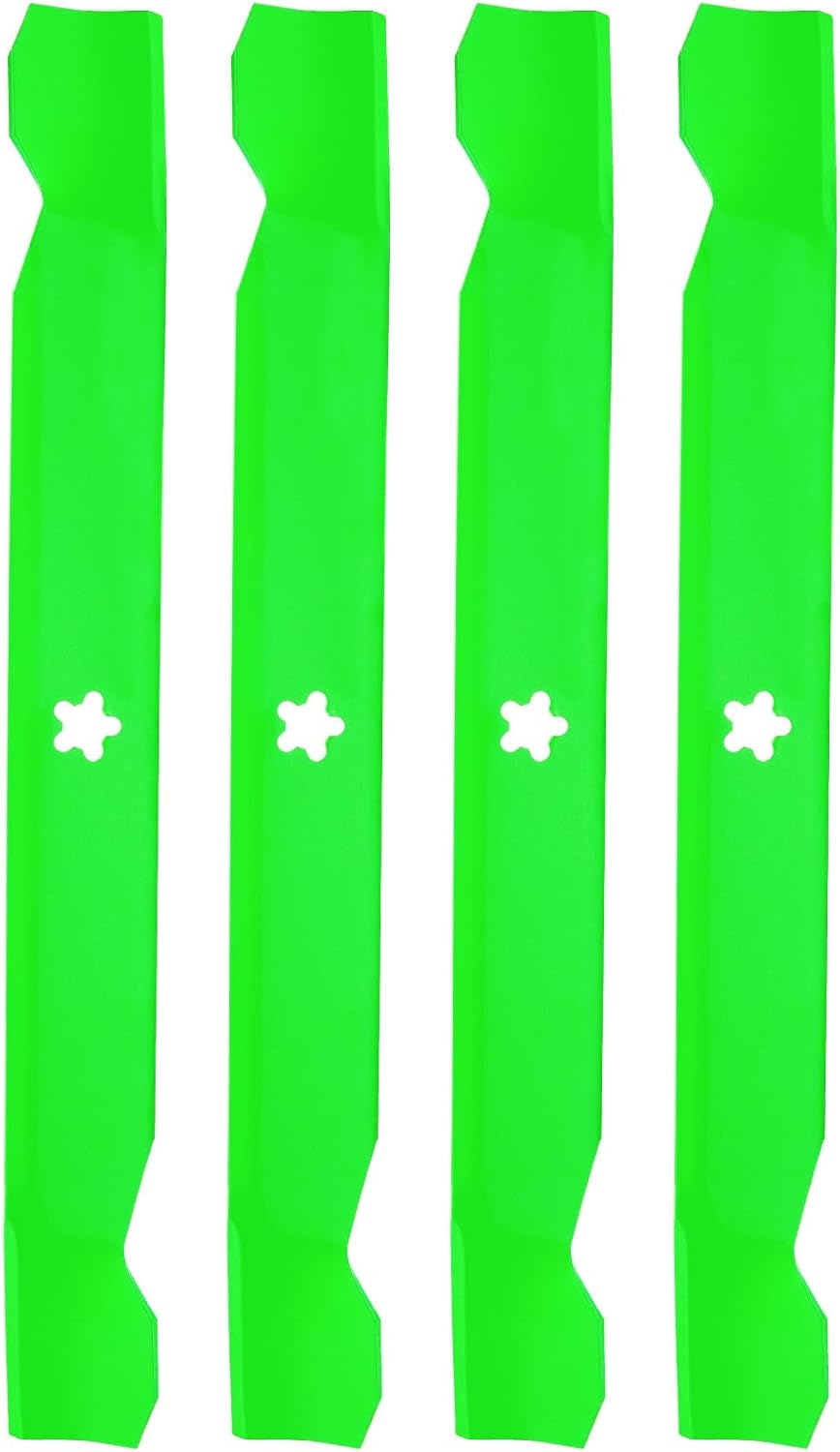 4 Pack Lawn Mower Blade Replaces OEM 21546095 138498 532138971 Compatible with 42 inch Deck Craft sman Pou Pro LT1000 LT2000 T110 YT3000 PP19A42 Husqv Arna YTH18542 Lawn Mower(5 Point Star)